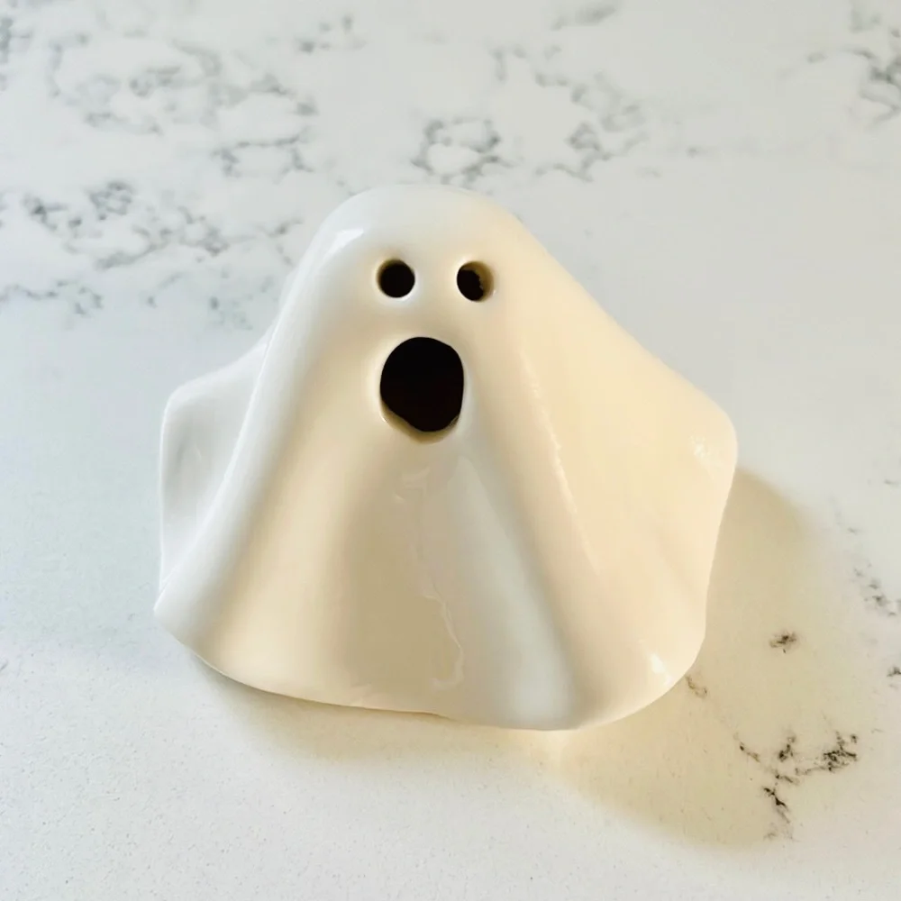 Crate&Barrel Small LED Ceramic Ghost